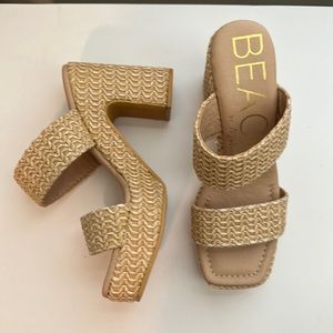 NEVER WORN, BRAND NEW Matisse woven heeled sandals